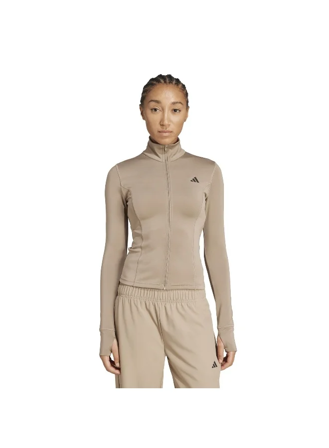 adidas Adidas We Zp Thru Jkt Brown Track Top Track Tops For Women
