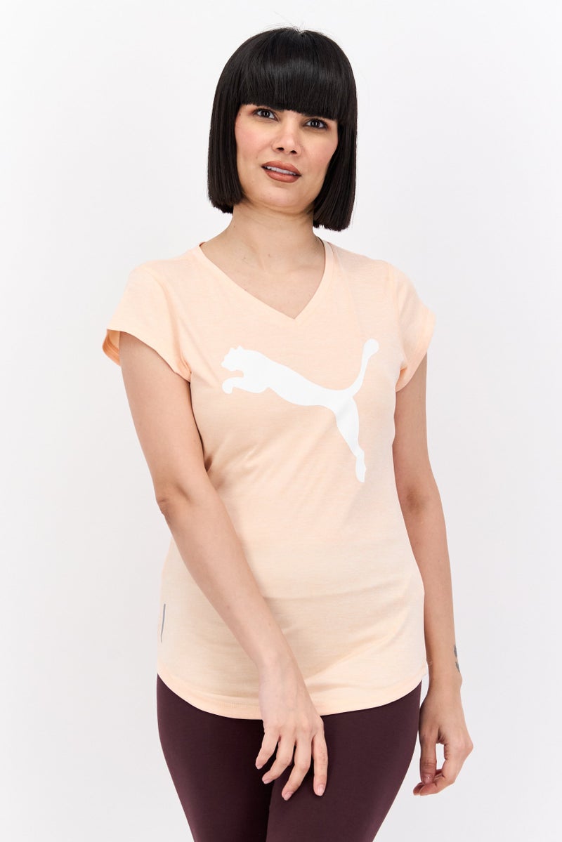 PUMA Women Sportswear Fit Cap Sleeve Training T-Shirts, Peach  - Image 1