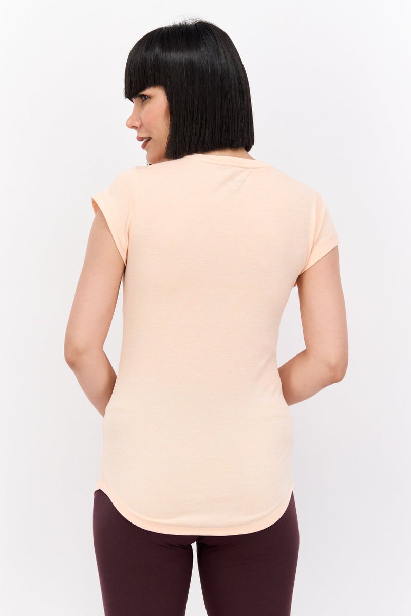 PUMA Women Sportswear Fit Cap Sleeve Training T-Shirts, Peach  - Image 3