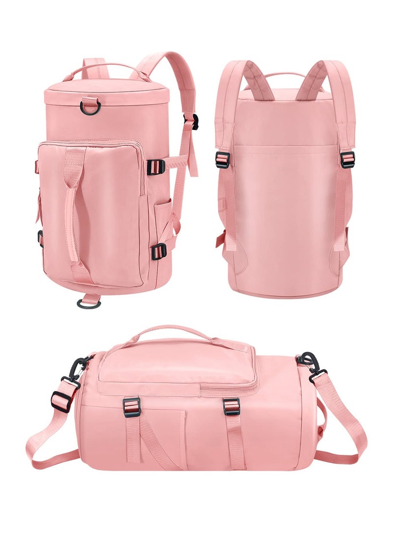 Versatile Pink Sports Duffle Bag Gym Backpack with Shoes Compartment and Wet Dry Separation Ideal for Men and Women Travel and Weekend Getaways - Image 1