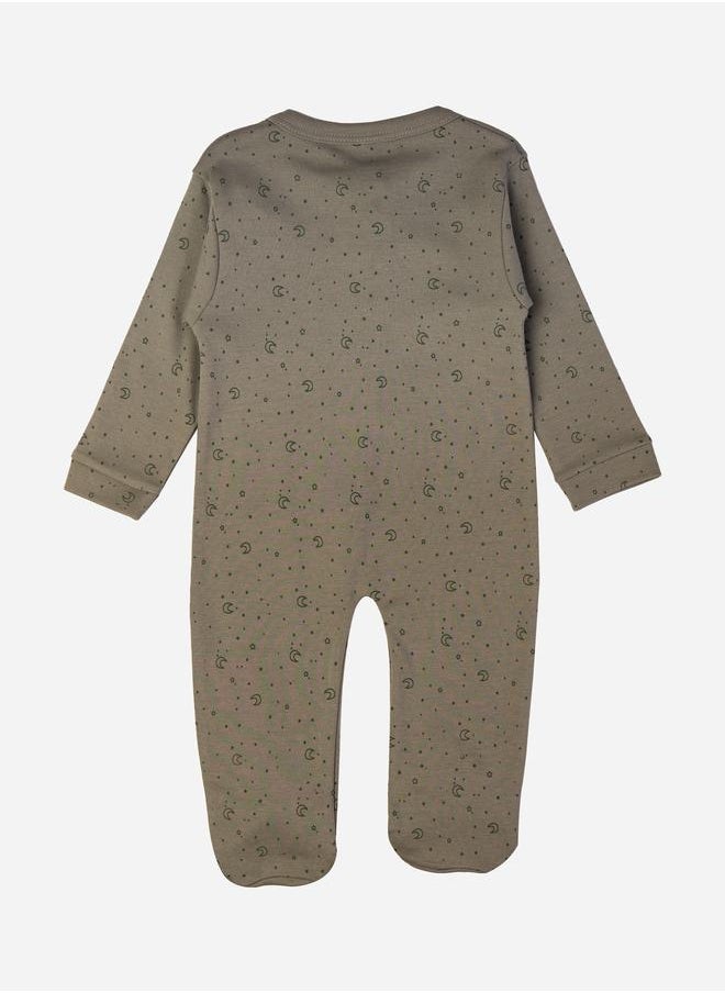 Babies Basic Star & Moon Print Long Sleeves Sleepsuit by Styli  - Image 2