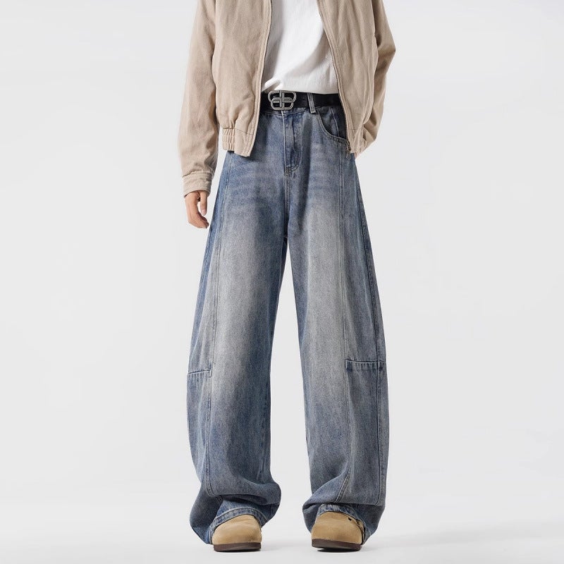 Unisex Classic Denim Jeans Loose Fit Daily Outdoor Wear - Image 3