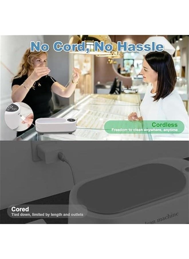 Generic Ultrasonic Jewelry Cleaner Machine, Portable Professional Sonic Jewelry Cleaner for Eye Glasses,Ring,Earring, Necklaces,Watch Strap,Makeup Brush,Gold,Ddiamond Ring  - Image 5