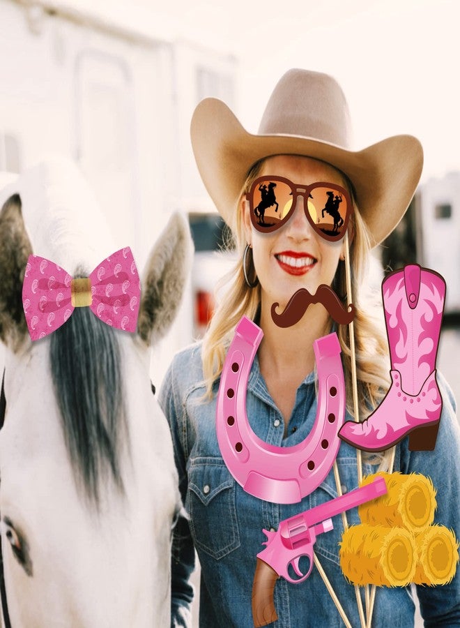 CC HOME 25pcs Western Cowboy Photo Booth Props Cowboy Photo Booth Patterns Party Decorations Party Favor for Girl Women Cowboy Party Essentials - Image 4