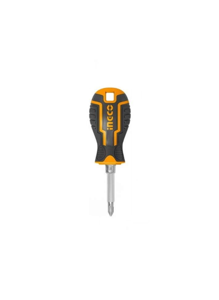 INGCO 2 In 1 Screwdriver Set, Material : CR-V Steel, With 1pcs interchangeable, Screwdriver length : 6.35 X 75 MM, PH2 + SL6, Model : AKISD0202  - Image 1