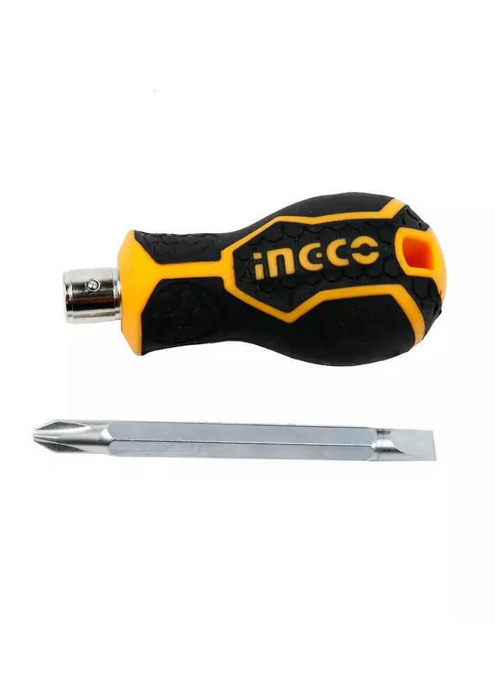 INGCO 2 In 1 Screwdriver Set, Material : CR-V Steel, With 1pcs interchangeable, Screwdriver length : 6.35 X 75 MM, PH2 + SL6, Model : AKISD0202  - Image 4