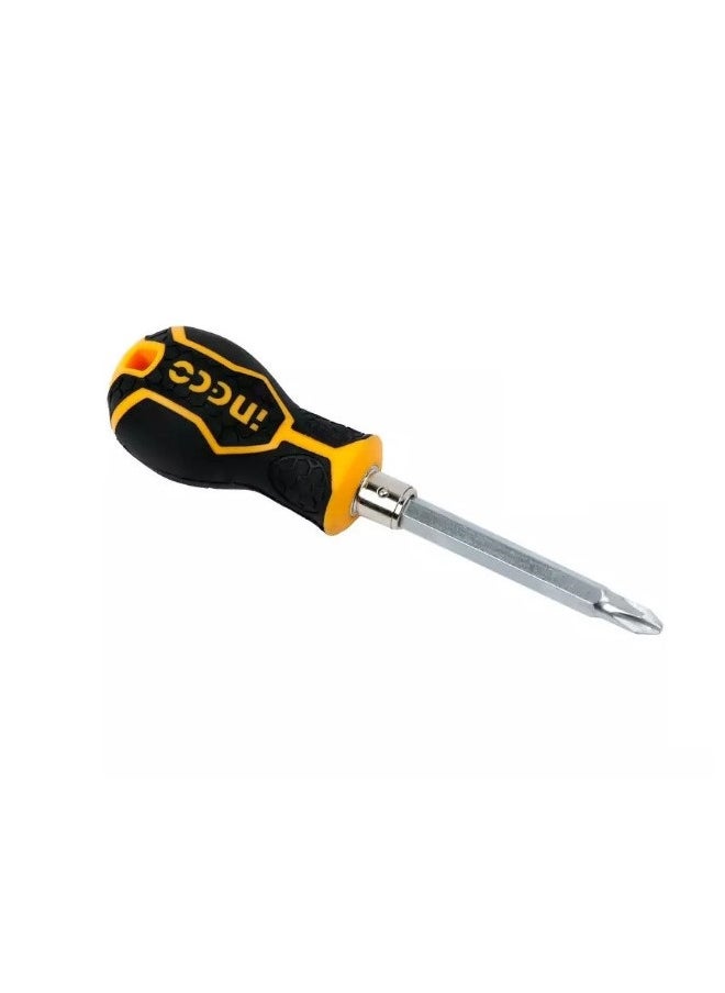 INGCO 2 In 1 Screwdriver Set, Material : CR-V Steel, With 1pcs interchangeable, Screwdriver length : 6.35 X 75 MM, PH2 + SL6, Model : AKISD0202  - Image 2