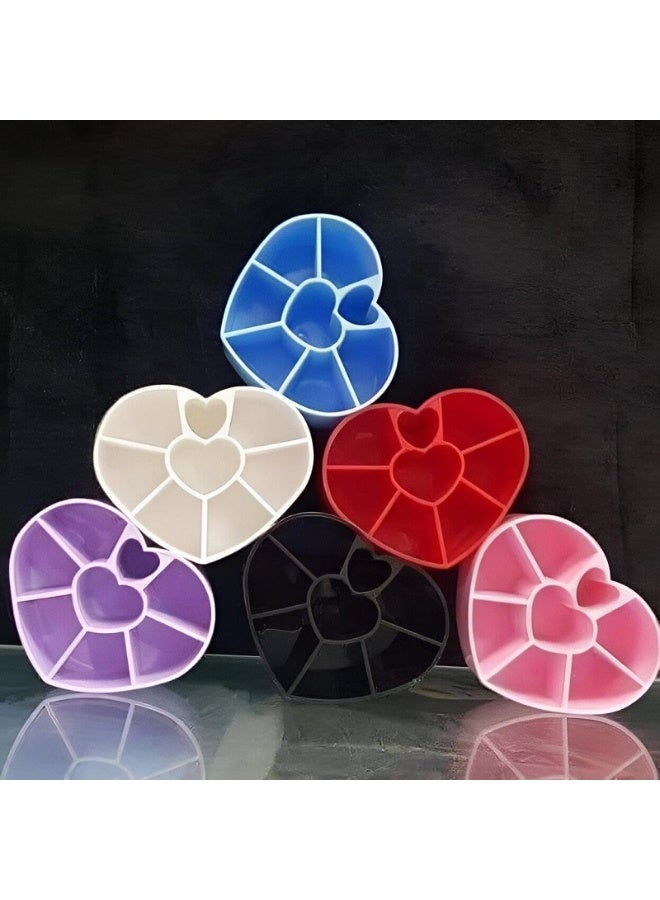 منظّم مكياج أكريليك على شكل قلب – تصميم أنيق لحفظ وترتيب مستحضرات التجميل – خانات متعددة للفرش والروج (متعدد الألوان) - Image 5