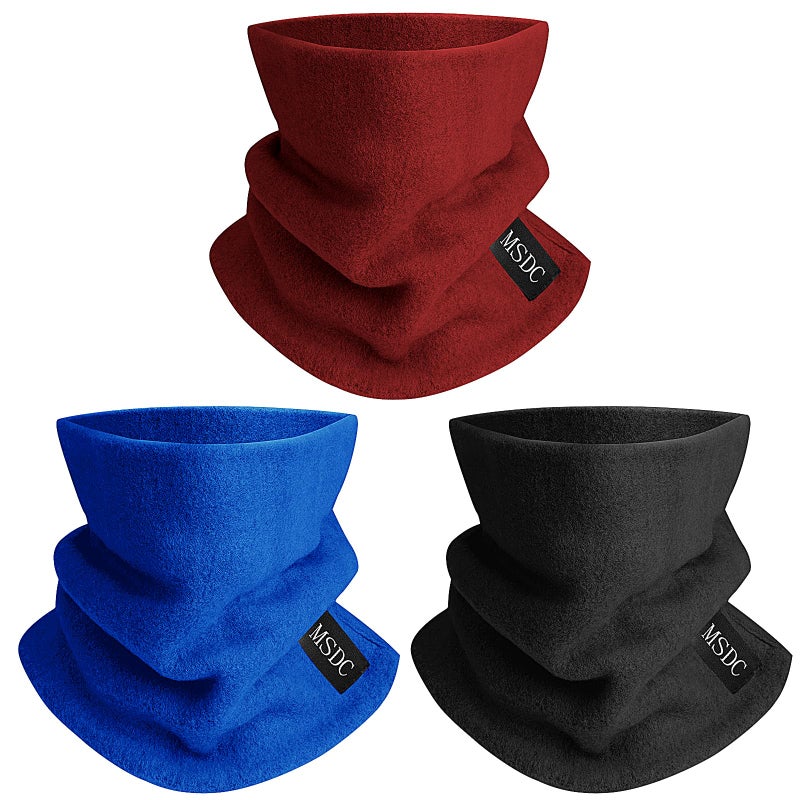 MSDC Neck Gaiters for Men 3 Pack,Neck Warmer Scarf Women Face Mask Covering for Cold Weather - Image 1