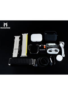MOOGMAX The Smart bundle package 2-in-1, Ultra smart watch 49MM Titanium case,works with gestures, all sports modes, heart and sleep measurements, support for NFC and Airbuds 4 from Moogmax TWS earphones.  - Image 3