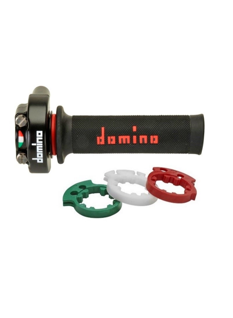 Domino Racing XM2 Throttle Control with Knobs – Black, with A010 Black/Red Grips
