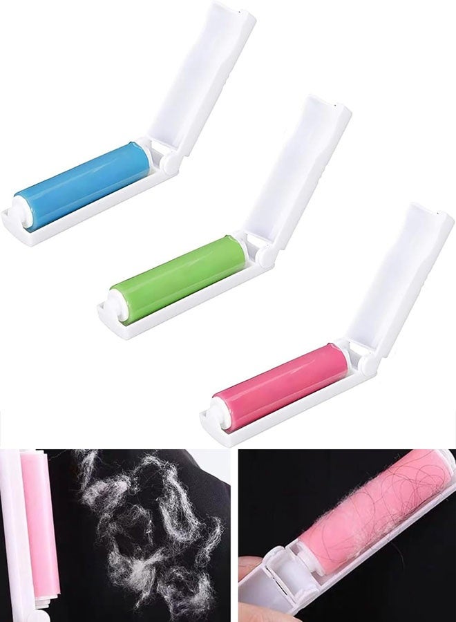 3-in-1 Mini Lint Roller - Washable, Reusable, Foldable Stick It Roller with Cover - Handheld Pet Hair Remover for Carpets, Sofa, Clothes, Furniture, Cars - Image 1