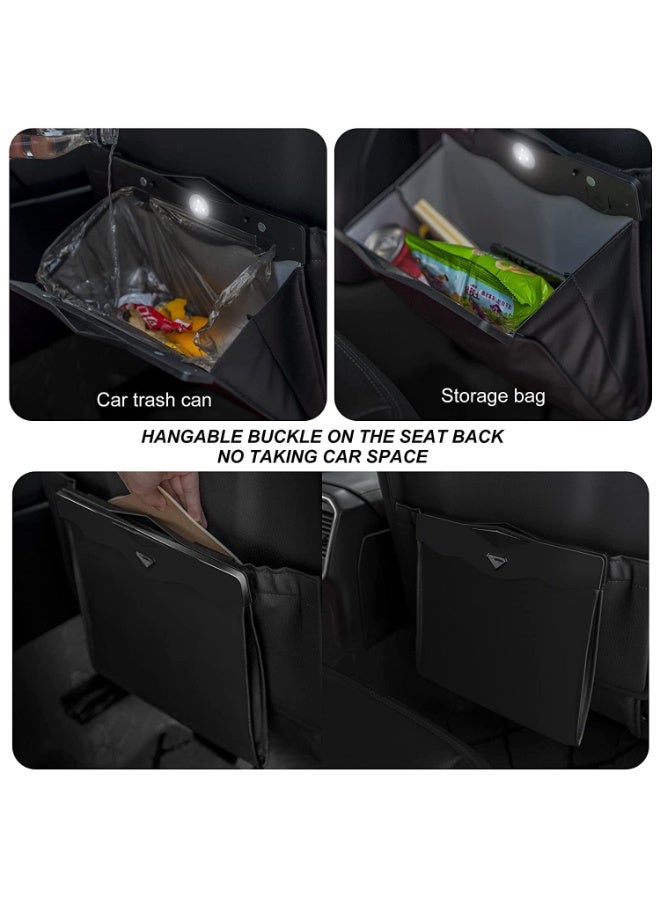 KOWVOWZ Garbage Bag for Car, Multipurpose Hanging Trash Bags With Smart LED, Waterproof Trash Can for Back Seat, 15 PCS Disposable Bags, Black - Image 5