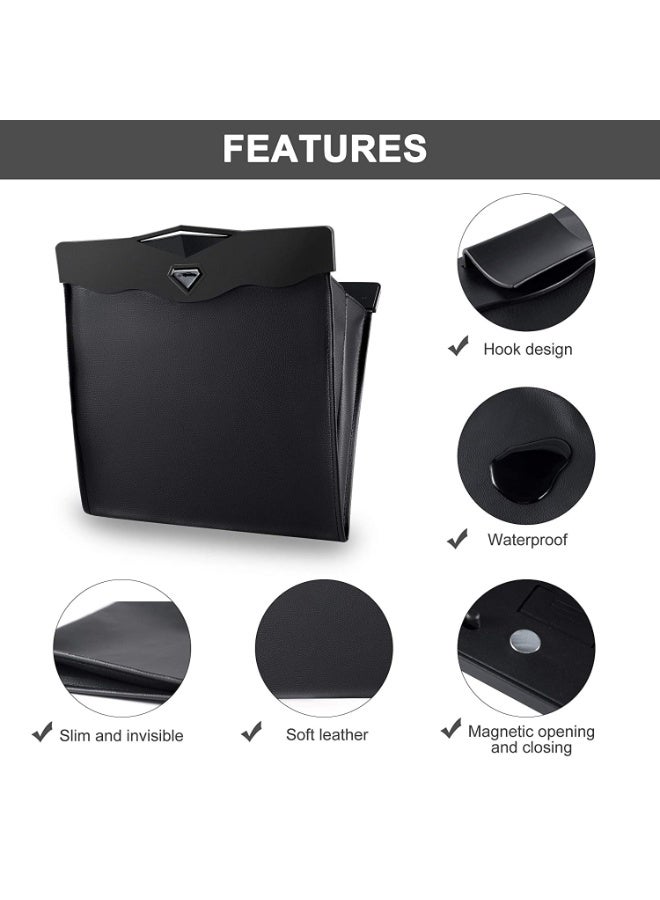 KOWVOWZ Garbage Bag for Car, Multipurpose Hanging Trash Bags With Smart LED, Waterproof Trash Can for Back Seat, 15 PCS Disposable Bags, Black - Image 2