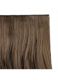 REECHO 20" 1-pack 3/4 Full Head Curly Wave Clips in on Synthetic Hair Extensions Hair pieces for Women 5 Clips 4.5 Oz Per Piece - Ash Light Brown  - Image 3