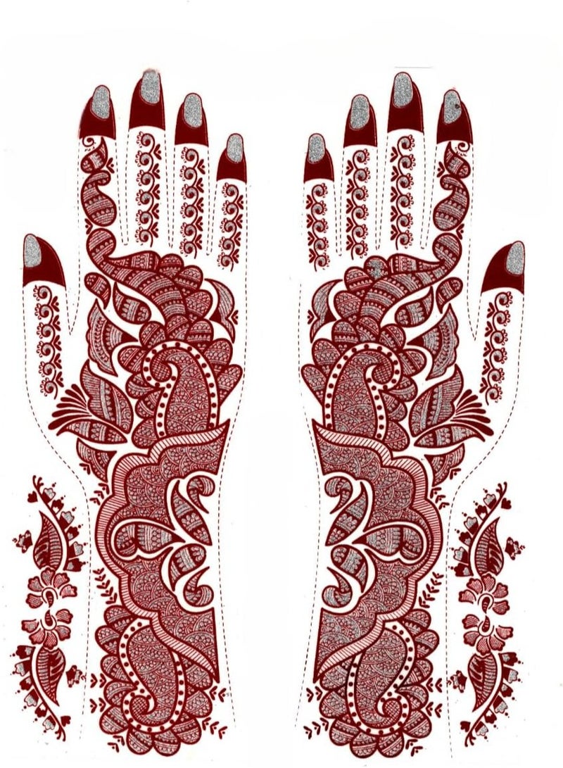 Accessorize Kingdom Henna-Inspired Tattoo Sticker for Hands | Temporary Waterproof Mehndi Tattoo | Body Art for Women & Girls (AKM45) - Image 1
