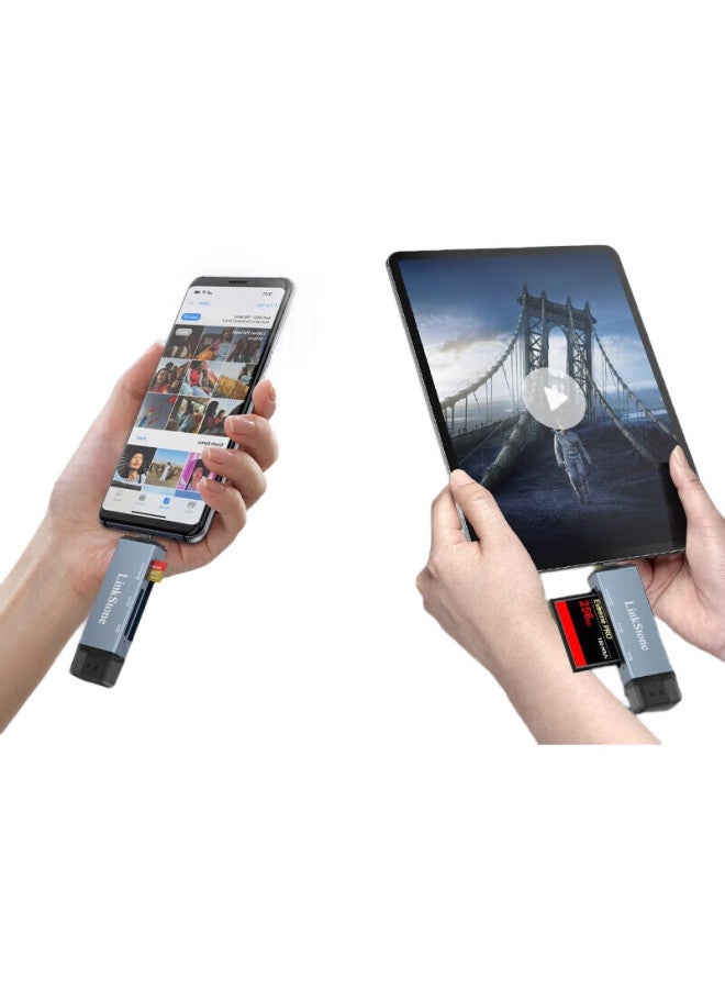 Linkstone Liantuo Usb/Type-C Card Reader Sd/Tf/Cf Three-In Computer Ipad Phone Otg Car Card Reader Supports Camera Drone Dash Cam Sd Memory Card - Image 1