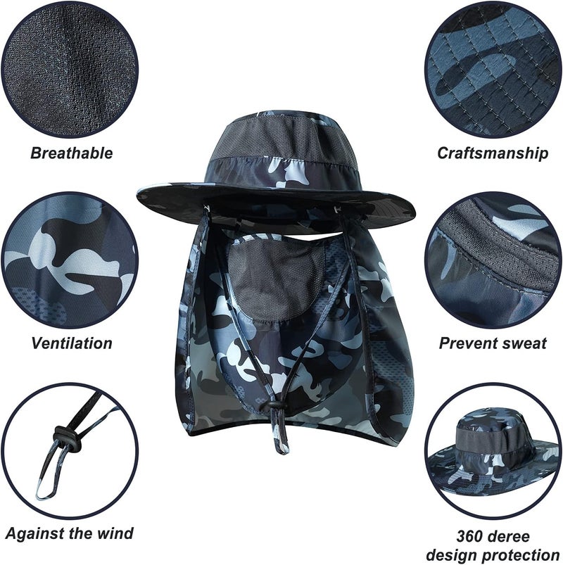 KOOLSOLY Fishing Hat,Sun Cap with UPF 50+ Sun Protection and Neck Flap,for Man and Women - Image 3