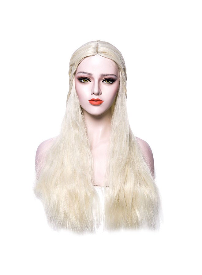 NIBEMINENT Mother Of Dragons Khaleesi Long Wavy Wig White - Image 1