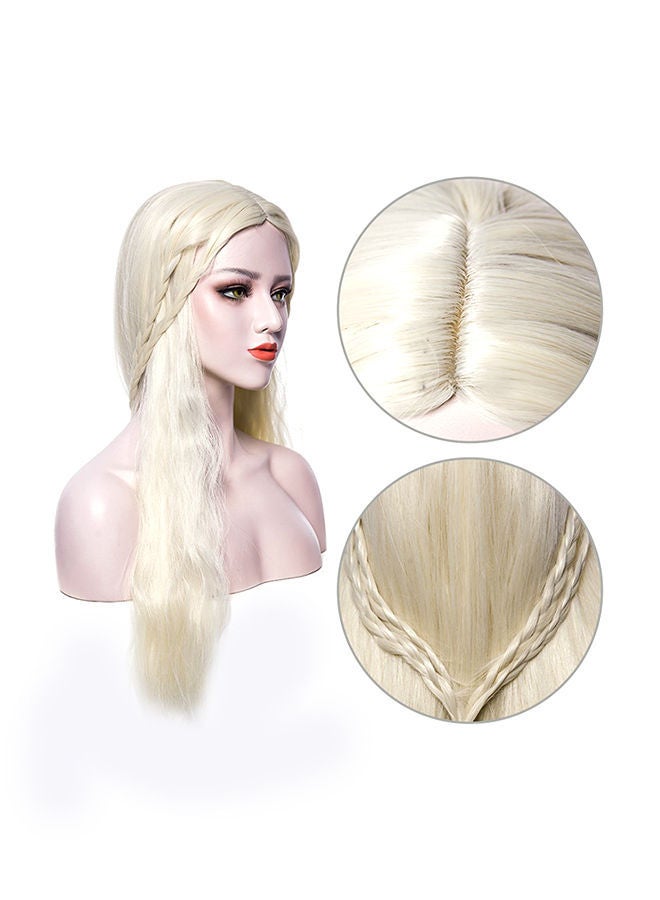 NIBEMINENT Mother Of Dragons Khaleesi Long Wavy Wig White - Image 3