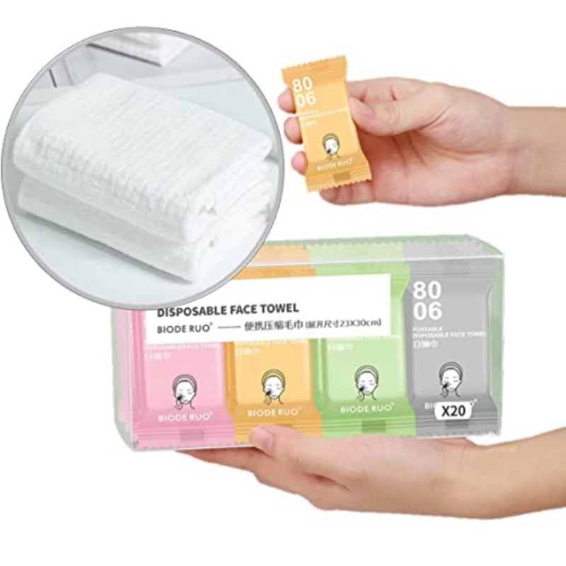 Compressed Towel, Pure Cotton Thickened Disposable Face Towel, Travel, and Camping Emergency Towel, Soft Convenient and Durable, Suitable for Home Hotel and Outdoor Use 20 Pcs - Image 1