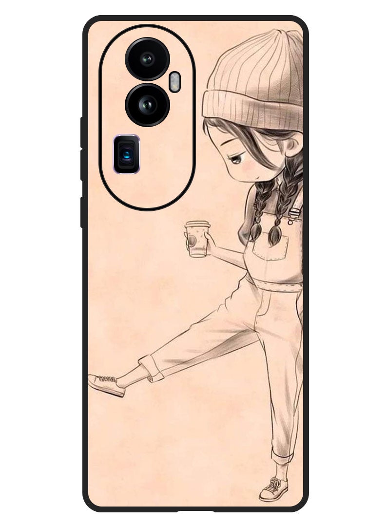 Theodor Protective Case Anti Scratch Shock Proof Bumper Cover For Oppo Reno 10 Pro Plus Girl drink coffee - Image 1