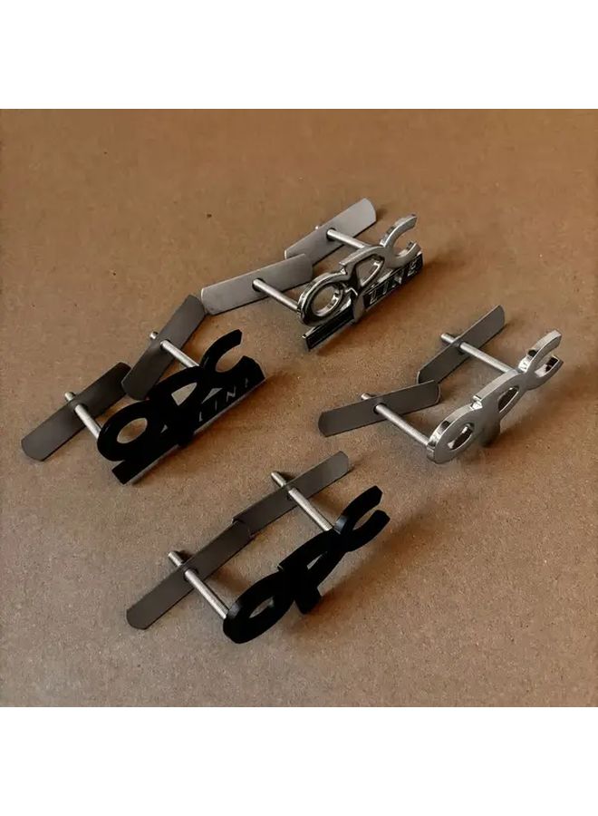 Silvery OPCline Logo Car Front Grille Badge Emblem Screw Style Installation Accessory - Image 4