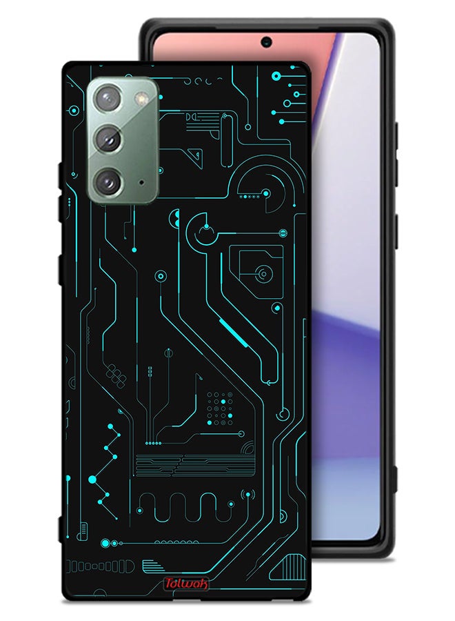 Tolwak غطاء حماية لهاتف Samsung Galaxy Note 20 5G دوائر فنية رقمية بسيطة شاشات متعددة - Image 1