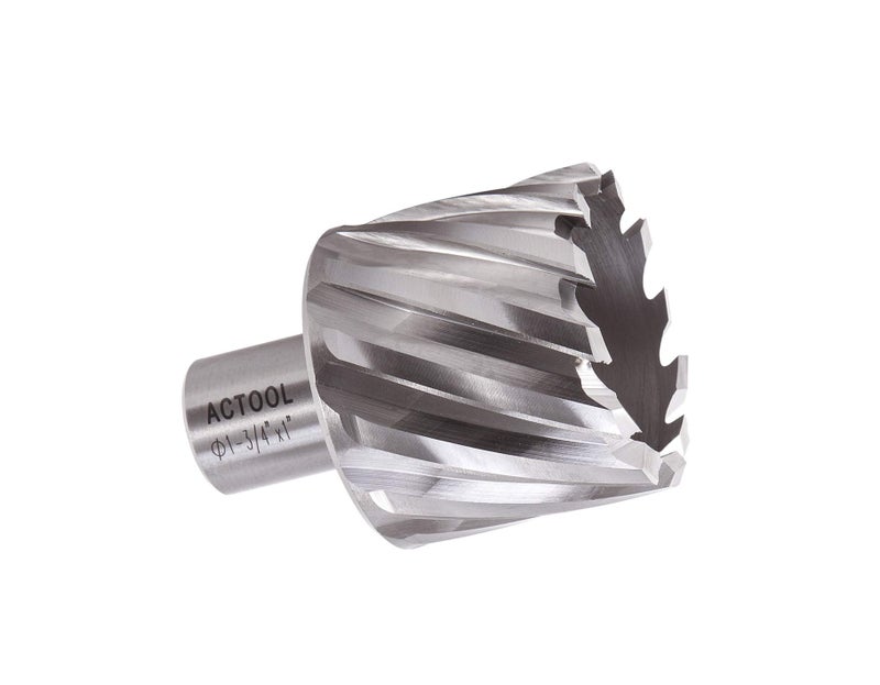 ACTOOL 1-3/4" Diameter × 1" Depth of Cut HSS ANNULAR Cutter with 3/4'' Weldon Shank - Image 1
