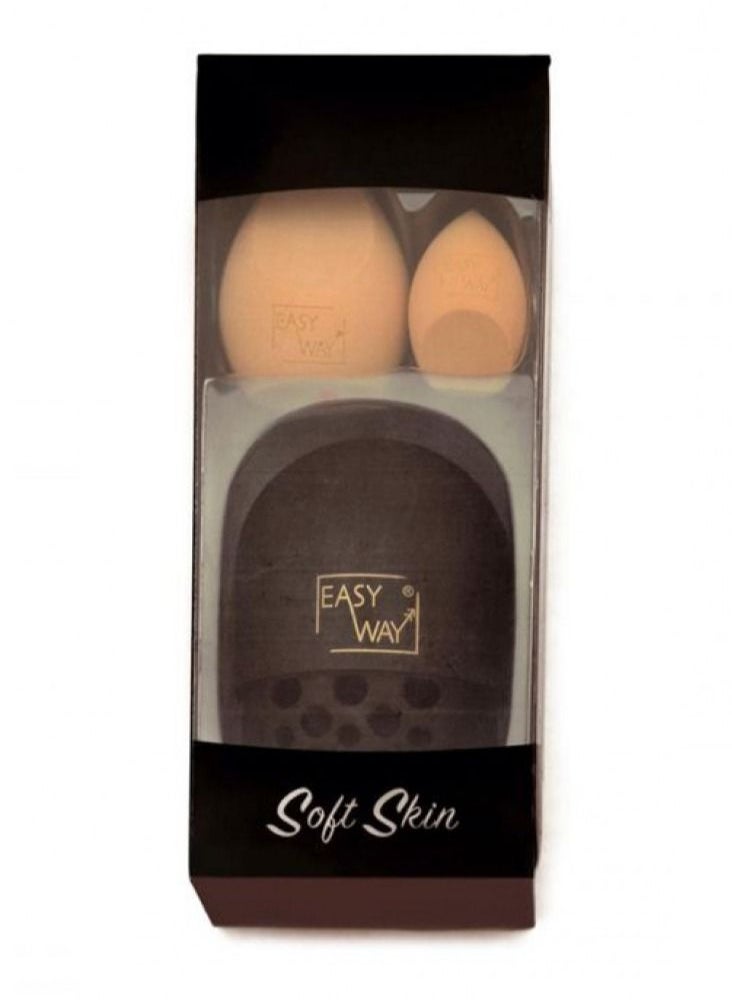 EasyWay - EasyWay Make up Set of 2 Contour Sponges + Foundation Blender with Case - Image 1