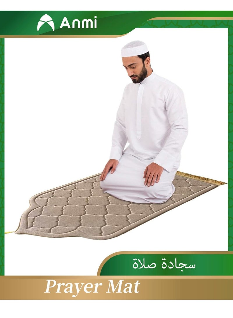 أنمي سجادة صلاة من الفانيلا، سجادة صلاة ناعمة على شكل مسجد، سجادة صلاة مع شرابات، سجادة صلاة للعيدين في رمضان - Image 1