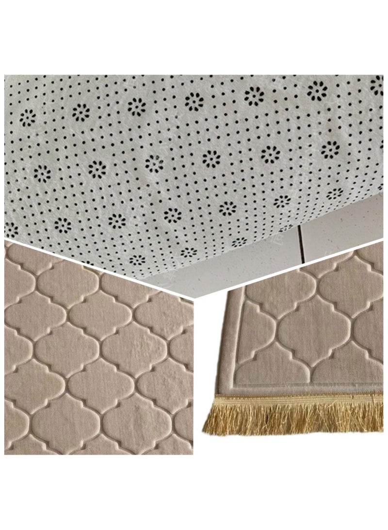 أنمي سجادة صلاة من الفانيلا، سجادة صلاة ناعمة على شكل مسجد، سجادة صلاة مع شرابات، سجادة صلاة للعيدين في رمضان - Image 5