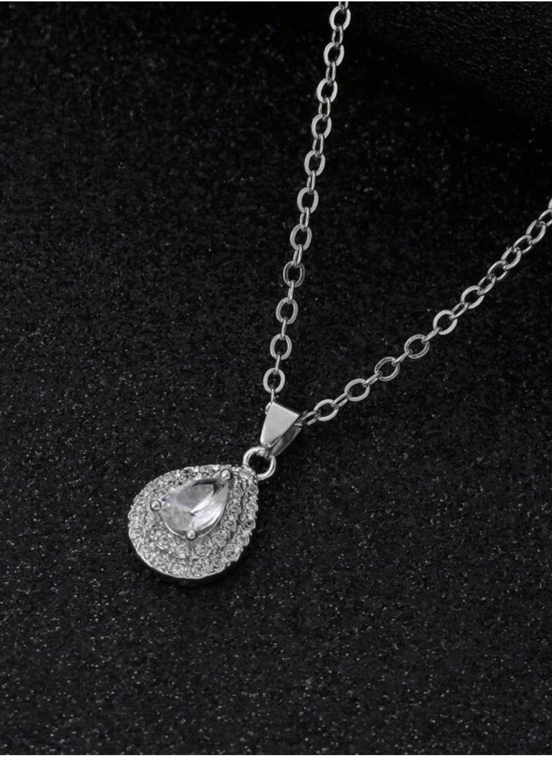 Equal - Women's Elegant Necklace & Bracelet & Earrings & Ring Jewellery Set - Image 1