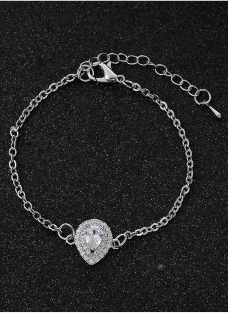 Equal - Women's Elegant Necklace & Bracelet & Earrings & Ring Jewellery Set - Image 1