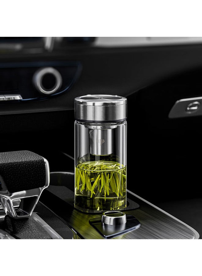 Wanxiang Single-layer Glass Cup U48r Business Water Bottle With Filter, Titanium Silver Color, 520ml Large Capacity Tea Cup For Office Use - Image 2