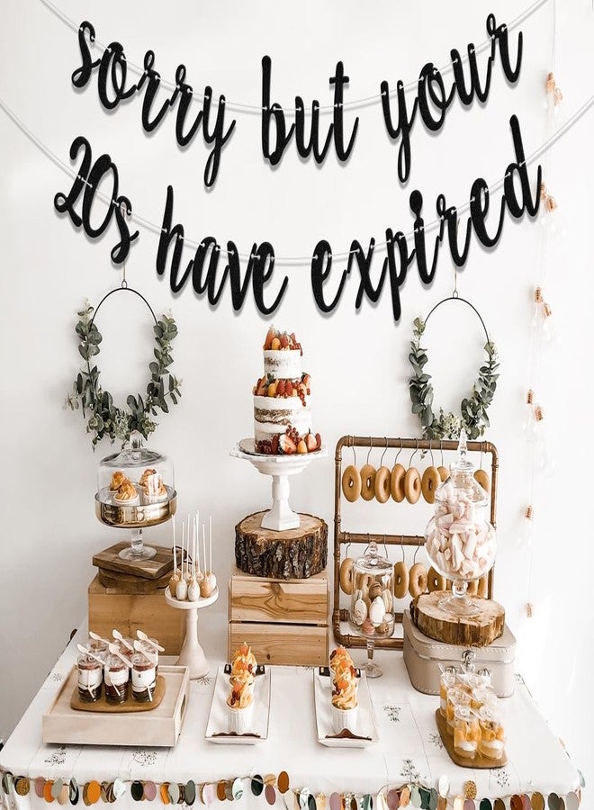 WFKLDF Sorry But Your 20s Have Expired Banner - 30th Birthday Decorations - Funny Birthday Decorations Black - Image 2