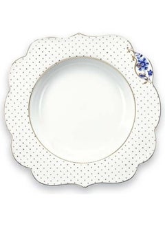 Pip Studio Royal White Gold Polka Dot Soup Plate 23.5 cm. 
