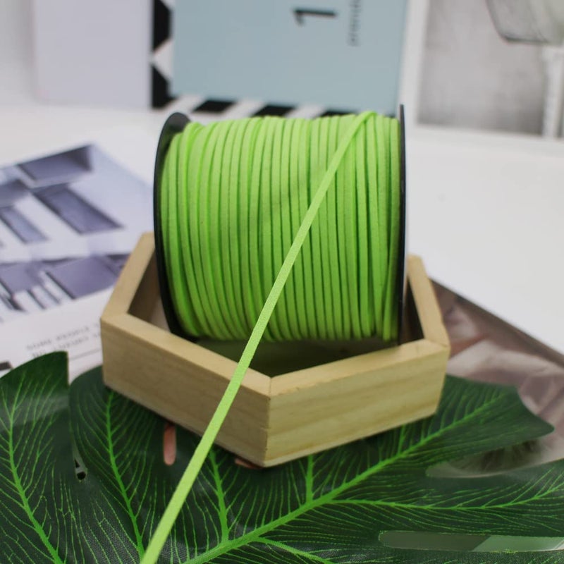Pamir Tong Faux Leather Cord for Jewelry Making 100 Yards 2.6mm Thin Suede String Rope Green Bracelet Cords DIY Crafts String for Necklace-Dream Catcher Supplies-Hat- Walking Stick - Image 4
