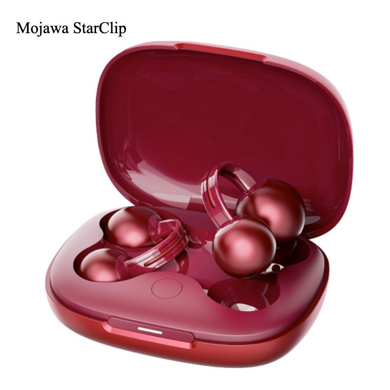 Mojawa StarClip Wireless Open-Ear Clip Headset with AI Noise-Cancelling Microphone and Directional Sound, Burgundy - Image 1