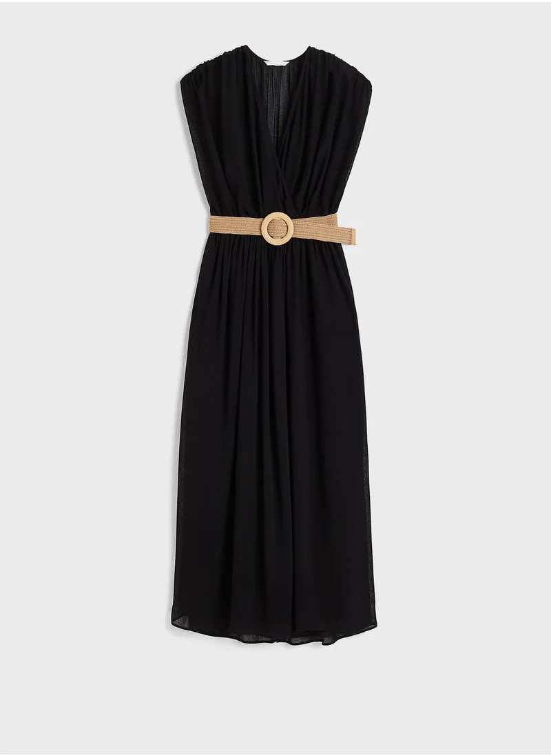 H&M Belted Midi Dress