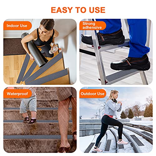 Qingluan Grip Tape, Heavy Duty Anti Slip Tape for Stairs Outdoor/Indoor Waterproof 4" x 33 ft, Safety Non-Slip Roll for Stair Step Traction Treads Stair Non Slip Strips Grey - Image 3