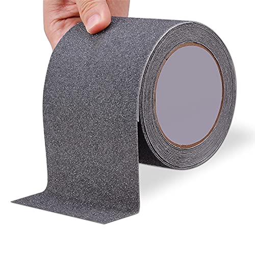 Qingluan Grip Tape, Heavy Duty Anti Slip Tape for Stairs Outdoor/Indoor Waterproof 4" x 33 ft, Safety Non-Slip Roll for Stair Step Traction Treads Stair Non Slip Strips Grey - Image 1
