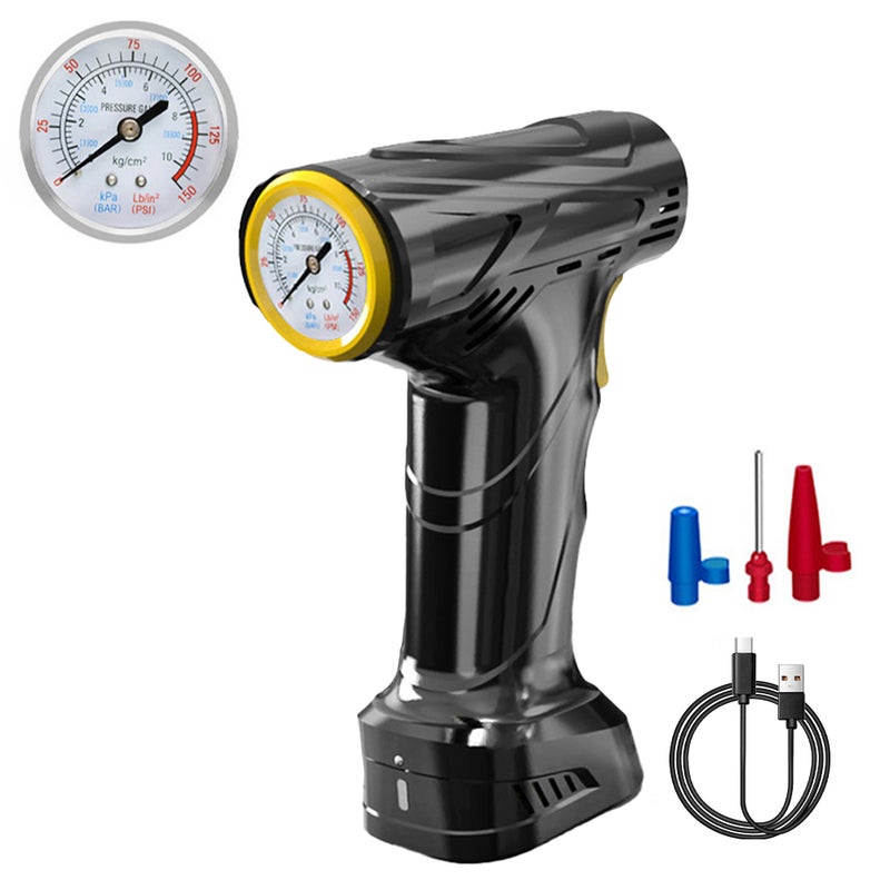 120W Car Air Pump Handheld Air Compressor Portable Tire Inflator Pressure Gauge with LED Light for Car Motorcycle Bicycle Tires Balls Swimming Rings - Image 4