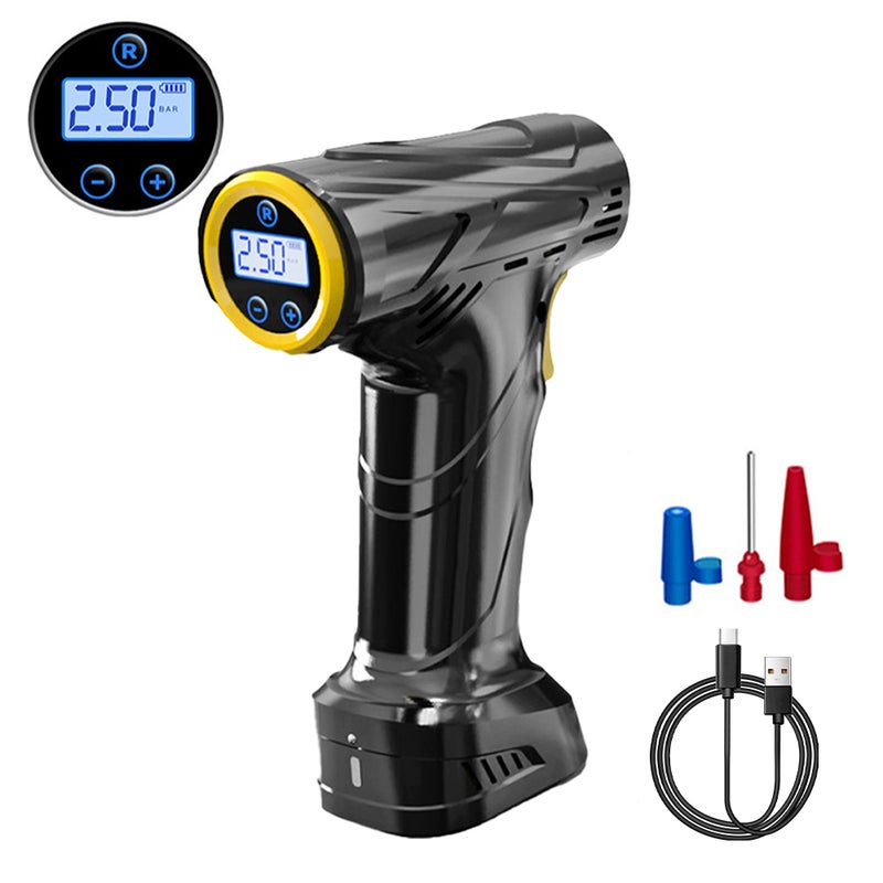 120W Car Air Pump Handheld Air Compressor Portable Tire Inflator Pressure Gauge with LED Light for Car Motorcycle Bicycle Tires Balls Swimming Rings - Image 2