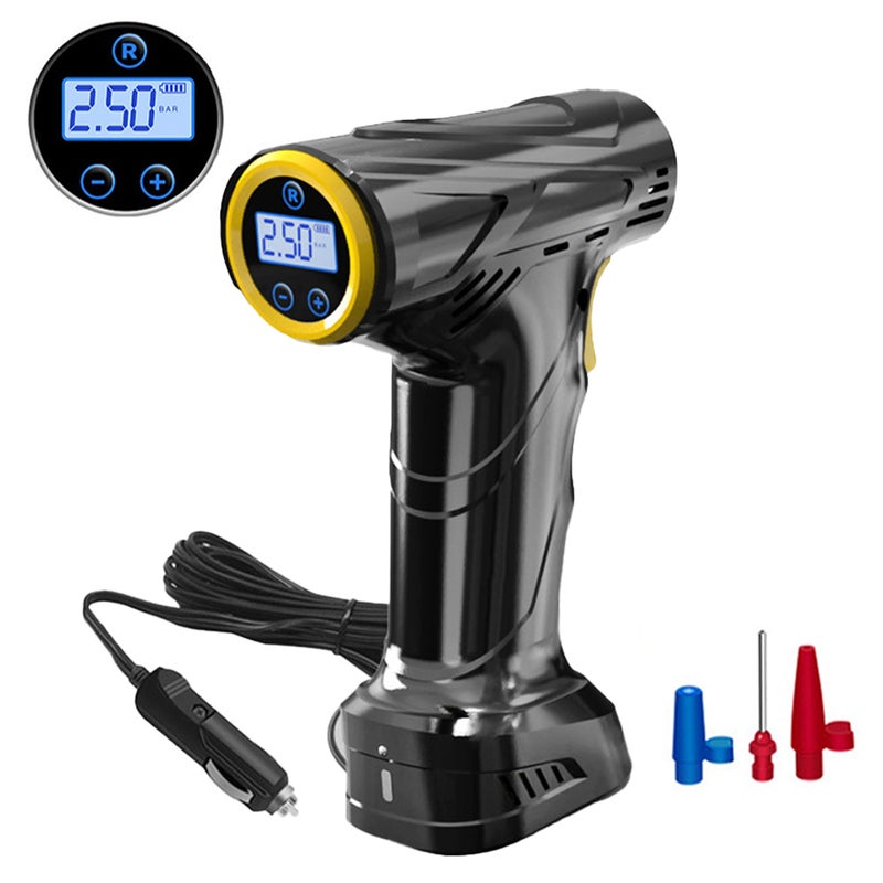 120W Car Air Pump Handheld Air Compressor Portable Tire Inflator Pressure Gauge with LED Light for Car Motorcycle Bicycle Tires Balls Swimming Rings - Image 5