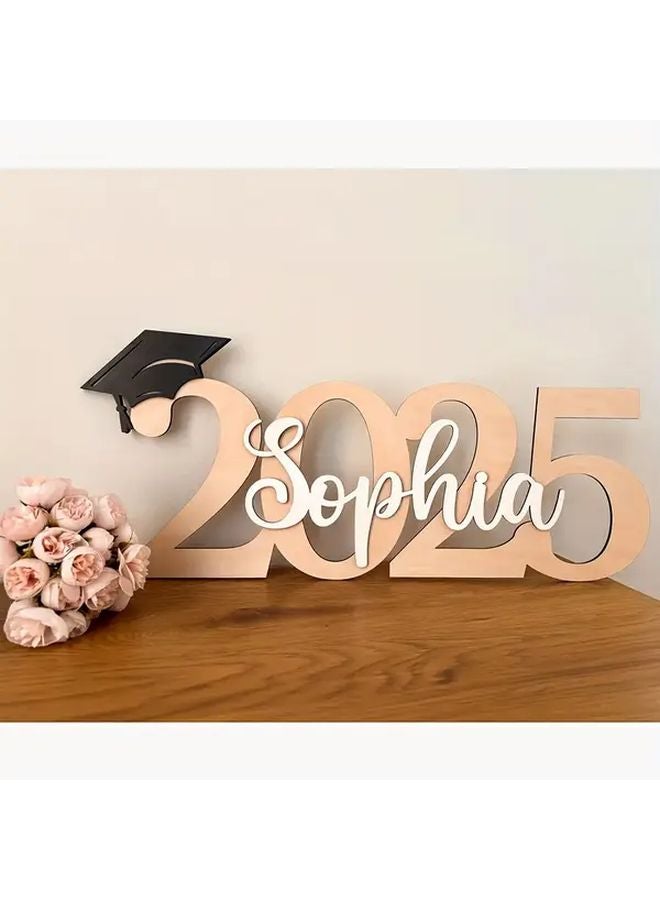 Custom Graduation Name Sign Personalized Wooden Photo Prop 20x8 8in Class Of 2025 - Image 2