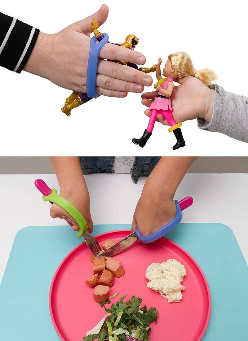 EazyHold, Silicone Adaptive Aids, Non-Slip Handles, Hand Tremors, Arthritis, Limited Hand Mobility, Poor Grip, Limb Loss, Cerebral Palsy, Stroke. with Sippy Cup Holder Strap (All Ages 8 Pack) - Image 5