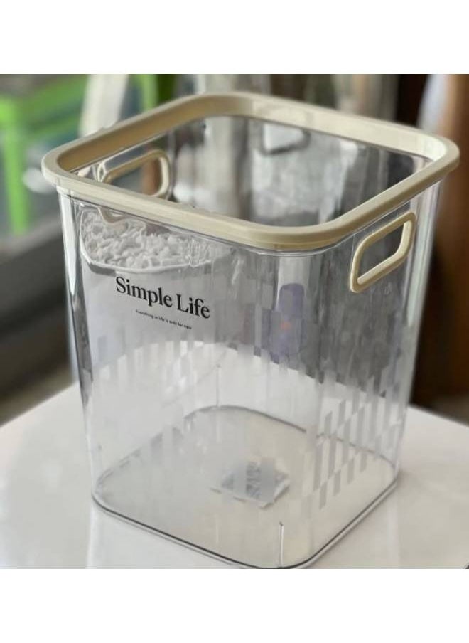 Generic Clear Trash Bin - Sleek Modern Waste Basket for Home  Office  - Image 1