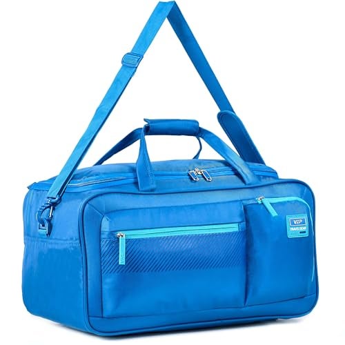 VIP Adept 32L Travel Duffle Bag – Nylon, Lightweight | Multipurpose Gym, Weekend, and Cabin Bag with Adjustable Shoulder Strap & 3-Year Warranty (DF, Blue, 52 CM) - Image 1