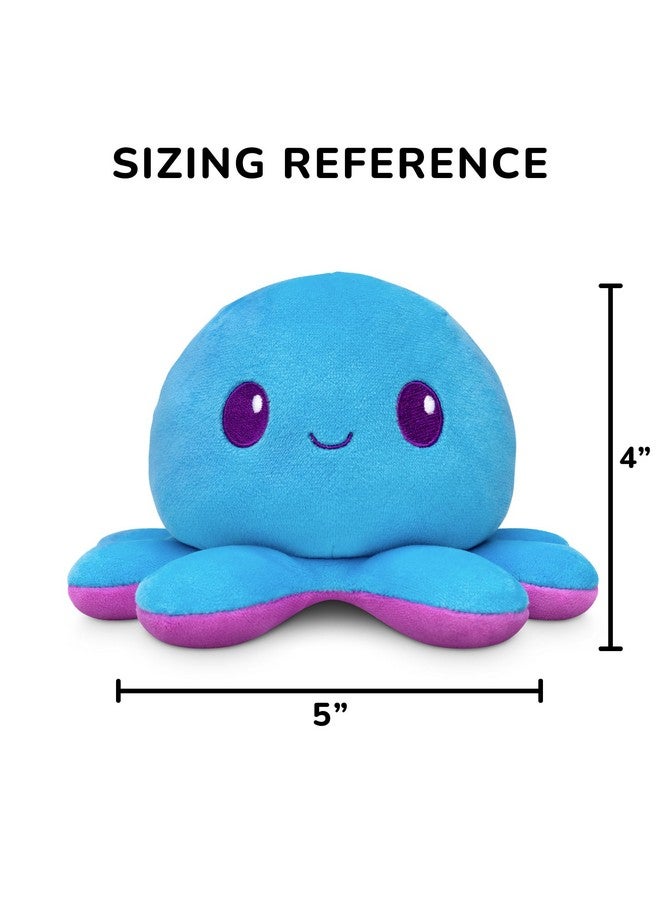 TeeTurtle 4" Reversible Octopus Plushie - Purple and Blue - Cute Kawaii Soft Stuffed Animal - Image 4
